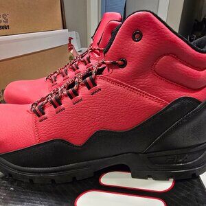 FILA - Men's Derail Trail Boots (1HM01375 603) Red Black Size 13 US NEW